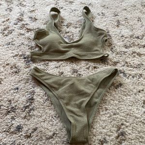 Green 2 piece Bathing Suit.